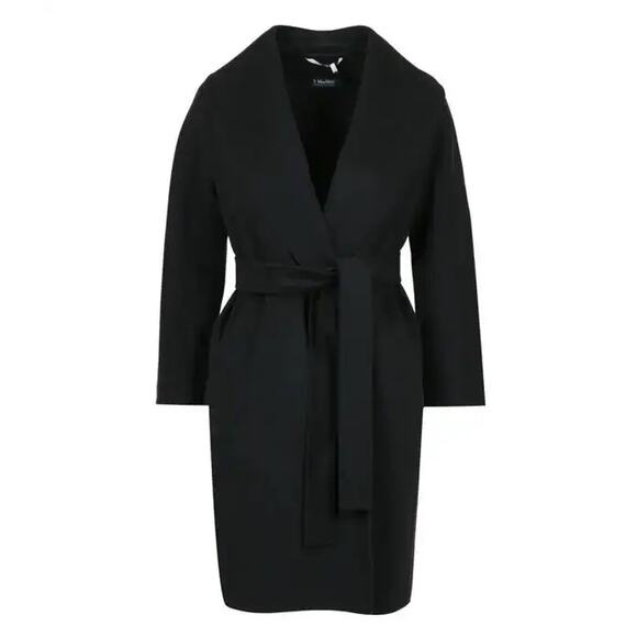 'S Max Mara belted virgin-wool coat, Black, Size 0 - Picture 6 of 10